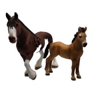 2011 Schleich Horses Clydesdale Mare 13809 Tennessee Walker Yearling Horse 13714